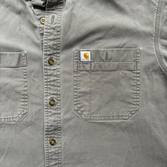 Carhartt Men's Gray Short Sleeve Shirt large tall - Picture 3 of 6
